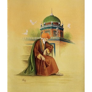 S. A. Noory, Tomb of Shams Tabriz, Multan , 12 x 15 Inch, Watercolor on Paper, AC-SAN-009